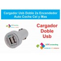 Cargador Usb Doble 2a Encendedor Auto Coche Celular Tablet