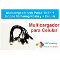 Multicargador Usb 10 En 1 Universal Para Celulares Usb